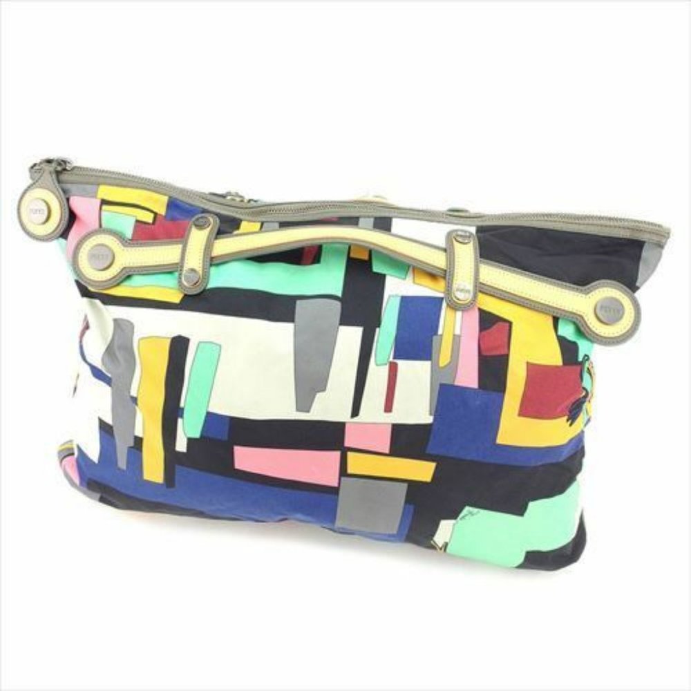 Emilio Pucci Boston bag Pink Orange Navy Beige Black Women Authentic secondhand